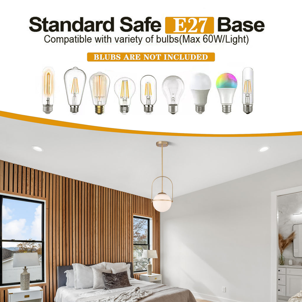 Mid-Century Modern White Glass Semi-Flush Ceiling Light Fixtures 2-Light