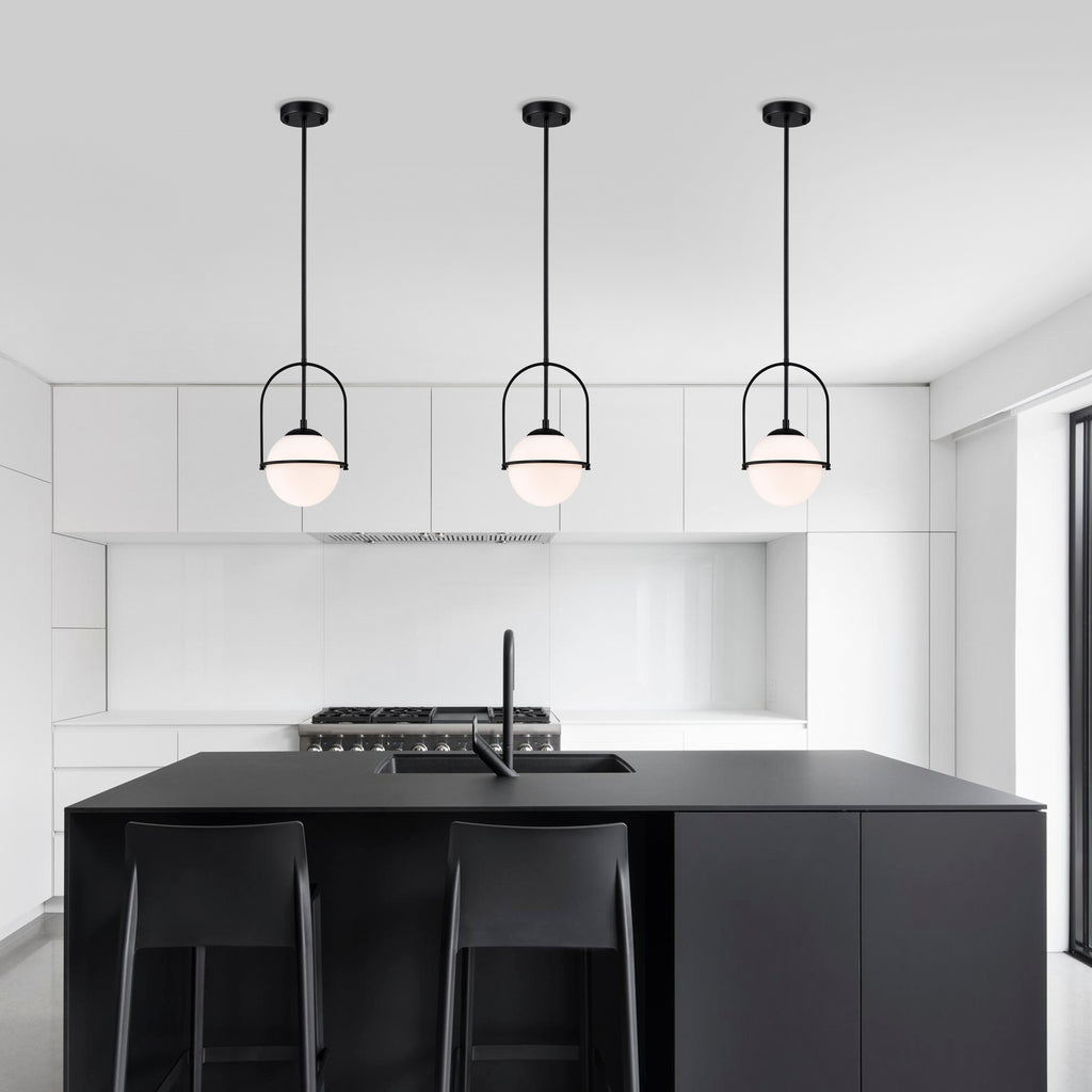 Black Pendant Light Fixtures Cream White Glass Pendant 2-Light Globe Pendant Light Modern Pendant Lights Kitchen Island Mid Century Chandelier