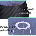 Set of 2 Small Empire Lamp Shades – Black Velvet, 5.9" x 9.84" x 6.9", Replacement for Table Lamps, Fits E26 Socket with Fixing Ring (Not for UNO Fitting)