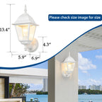 Traditional Outdoor Wall Light, Lantern Style Exterior Sconce with Clear Glass, E26 Base，2 pack