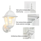 Traditional Outdoor Wall Light, Lantern Style Exterior Sconce with Clear Glass, E26 Base，2 pack