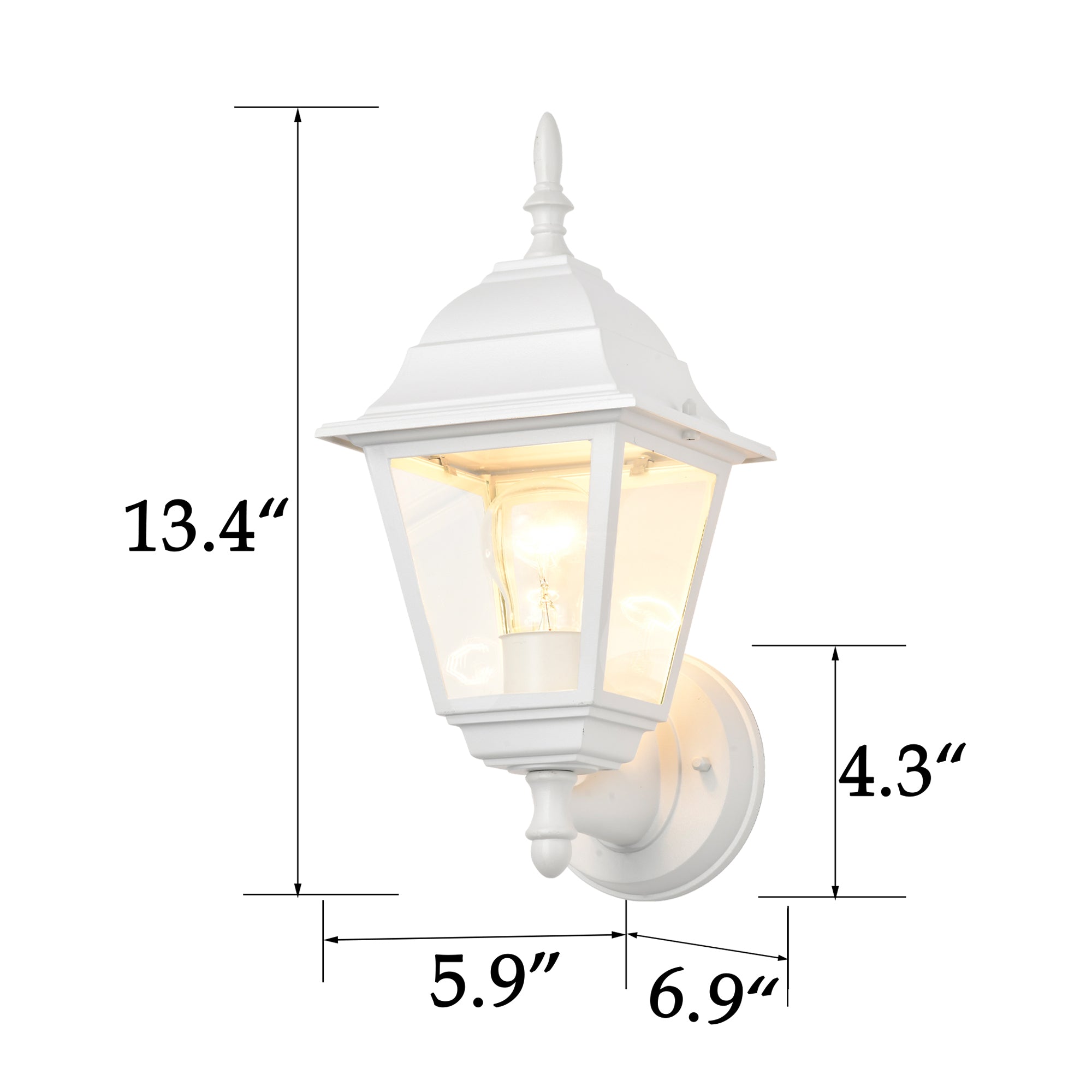 Outdoor Wall Light Fixtures Matte Black Outdoor Wall Sconces with Clear Glass Outdoor Wall Lanterns for Exterior House Porch Patio Garage Yard Front Door 2 Pack