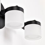 Modern 3-Light LED Bathroom Vanity Light – Matte Black Fixture with Frosted Acrylic Shades, 3000K Warm White, 15.7" Wide, Dimmable