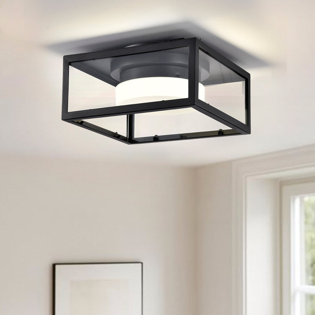 Modern ceiling light, LED ceiling light Fixture, Black  Light for Bedroom and Hallway, Cool White Light