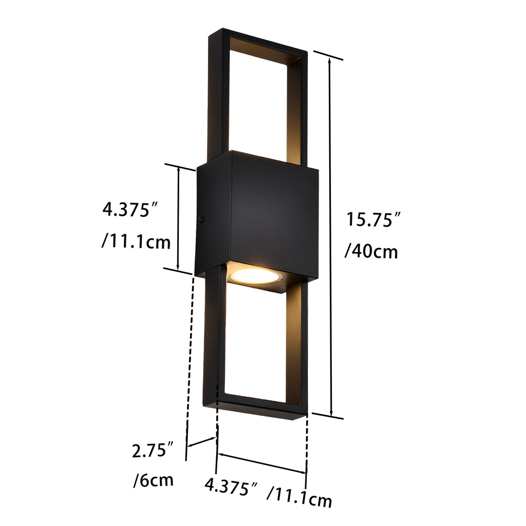 Outdoor Wall Sconce, Modern Up and Down LED Wall Light for Front Door, Garage
