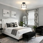 Modern Globe Flush Mount Ceiling Light with Glass Shade, E12 Base Indoor Ceiling Lamp for Bedroom, Hallway & Entryway