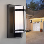 Outdoor Wall Lights for House Matte Black Cylinder Exterior Lighting Fixtures