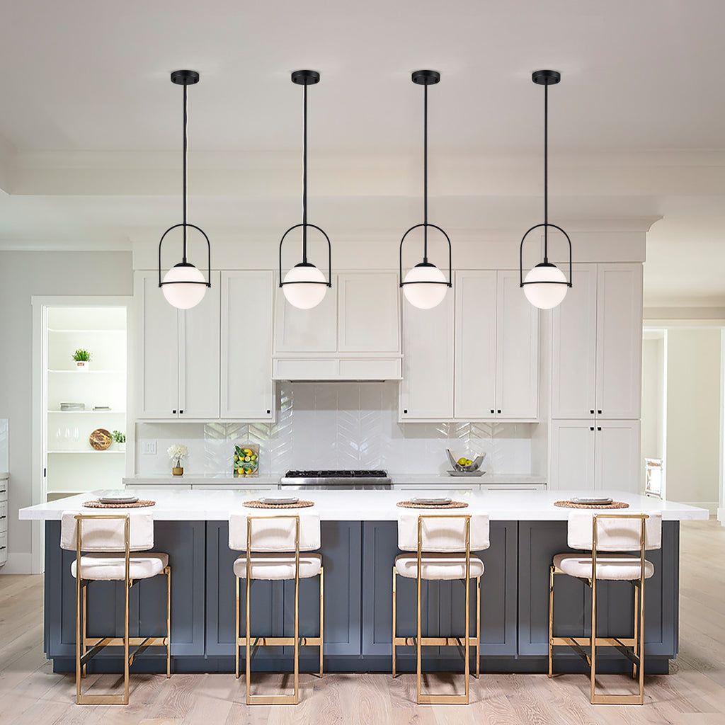 Black Pendant Light Fixtures Cream White Glass Pendant 2-Light Globe Pendant Light Modern Pendant Lights Kitchen Island Mid Century Chandelier