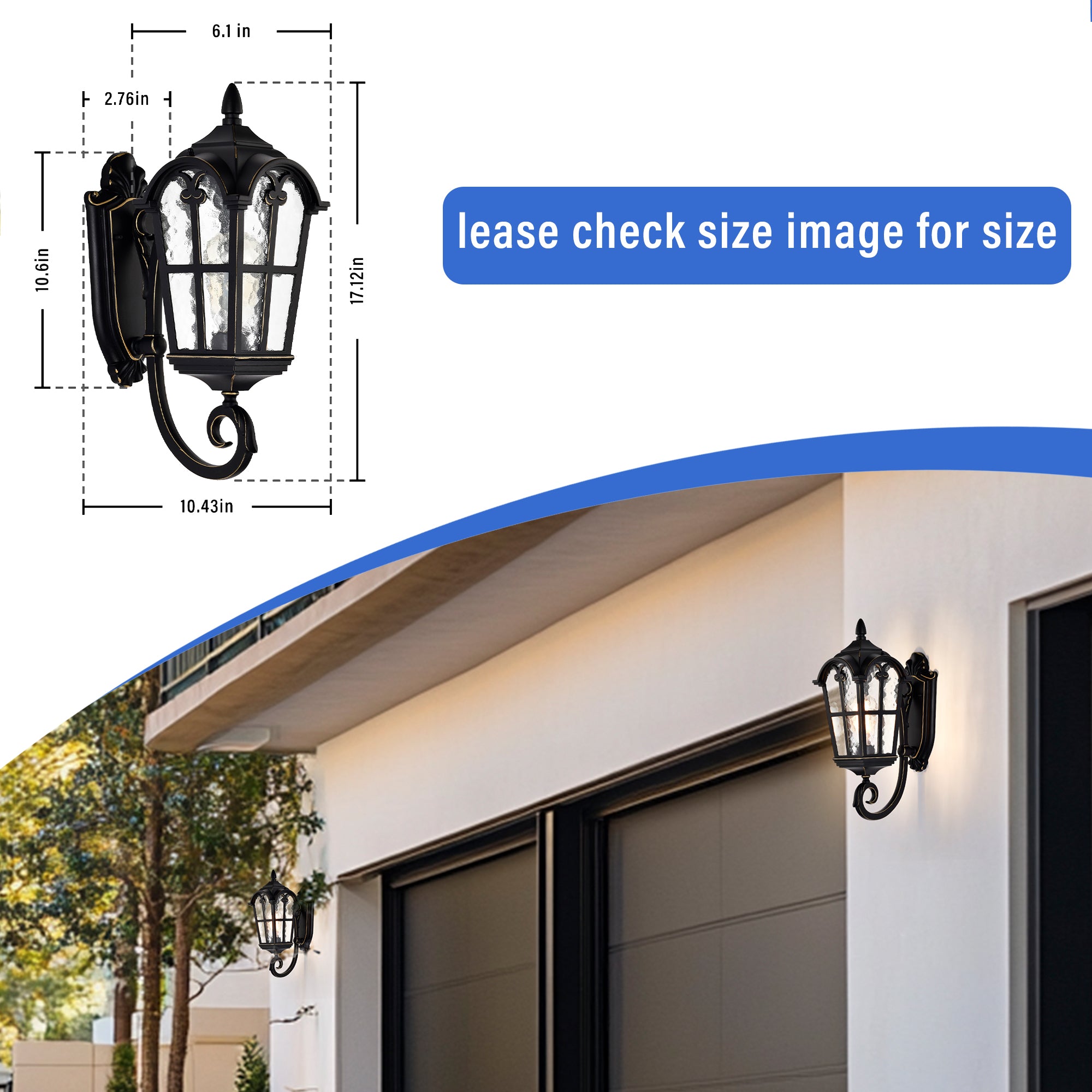 Outdoor Porch Lights Black Roman Light Fixture Waterproof Outdoor Wall Lights