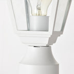2 Pack White Outdoor Post Light with Clear Glass Shade, Traditional Pier Mount Lantern