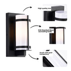 Outdoor Wall Lights for House Matte Black Cylinder Exterior Lighting Fixtures