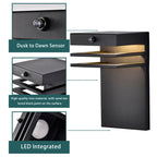 Modern LED Outdoor Wall Light Fixture 1 Pack - Dusk to Dawn Sensor