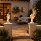 2 Pack White Outdoor Post Light with Clear Glass Shade, Traditional Pier Mount Lantern