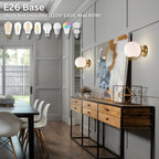 Mid Century Modern Gold Wall Sconces Gold Wall Lights For Bathroom With 180mm Large Glass Lampshade