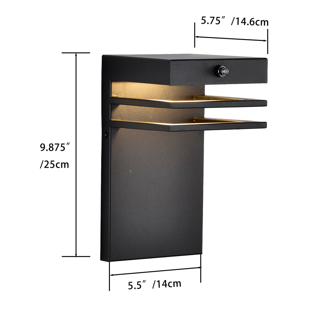 Modern LED Outdoor Wall Light Fixture 1 Pack - Dusk to Dawn Sensor