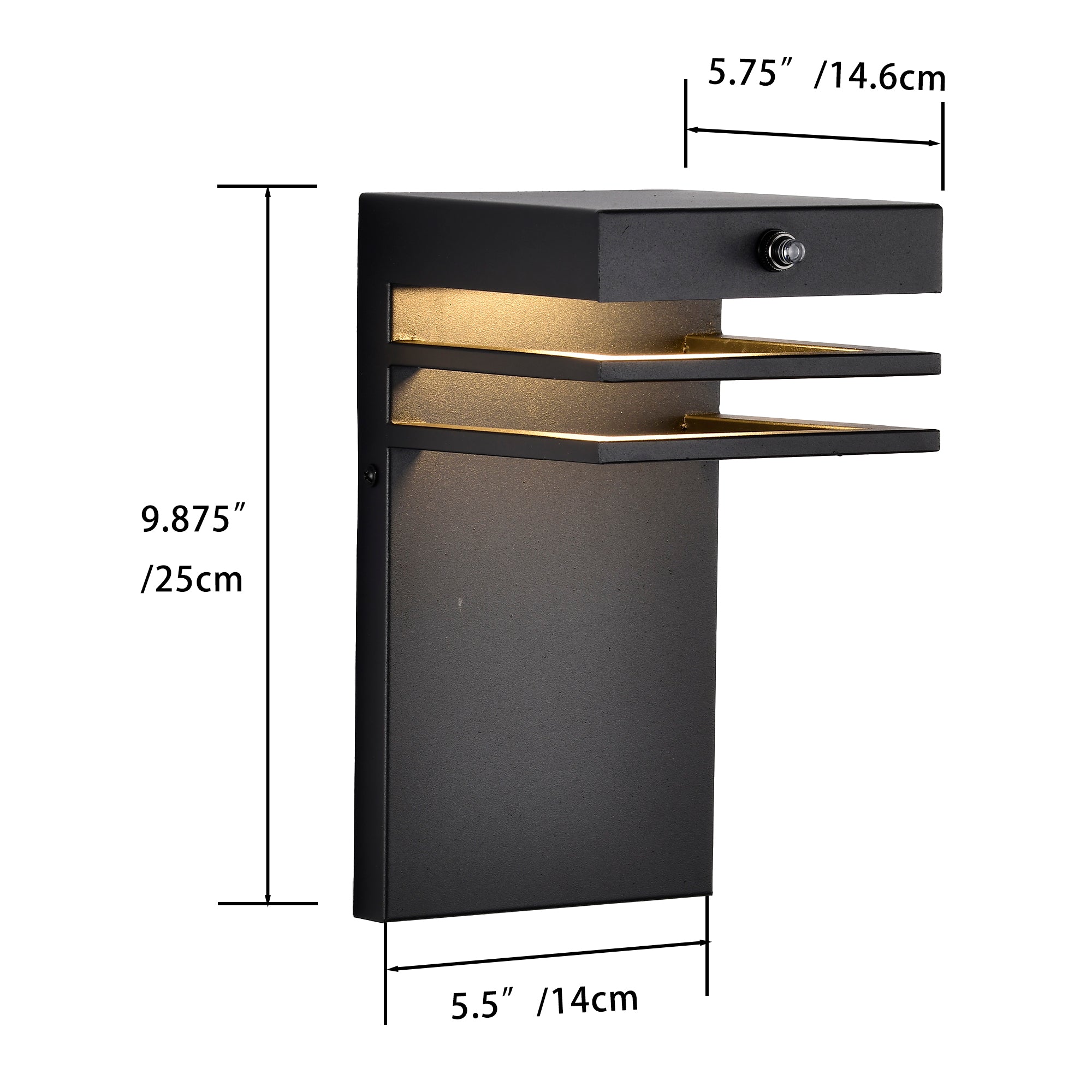 Modern LED Outdoor Wall Light Fixture 1 Pack - Dusk to Dawn Sensor