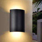 Modern Outdoor LED Wall Sconce, 5W Up & Down Light, Black Waterproof Exterior Wall Light, 3000K Warm White, Integrated LED