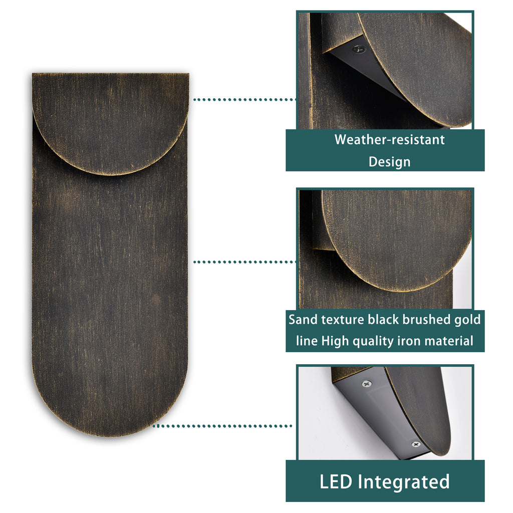 Modern Outdoor Wall Light 1 Pack, Dual LED Downward Wall Sconce for garage