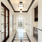 Modern Globe Flush Mount Ceiling Light with Glass Shade, E12 Base Indoor Ceiling Lamp for Bedroom, Hallway & Entryway