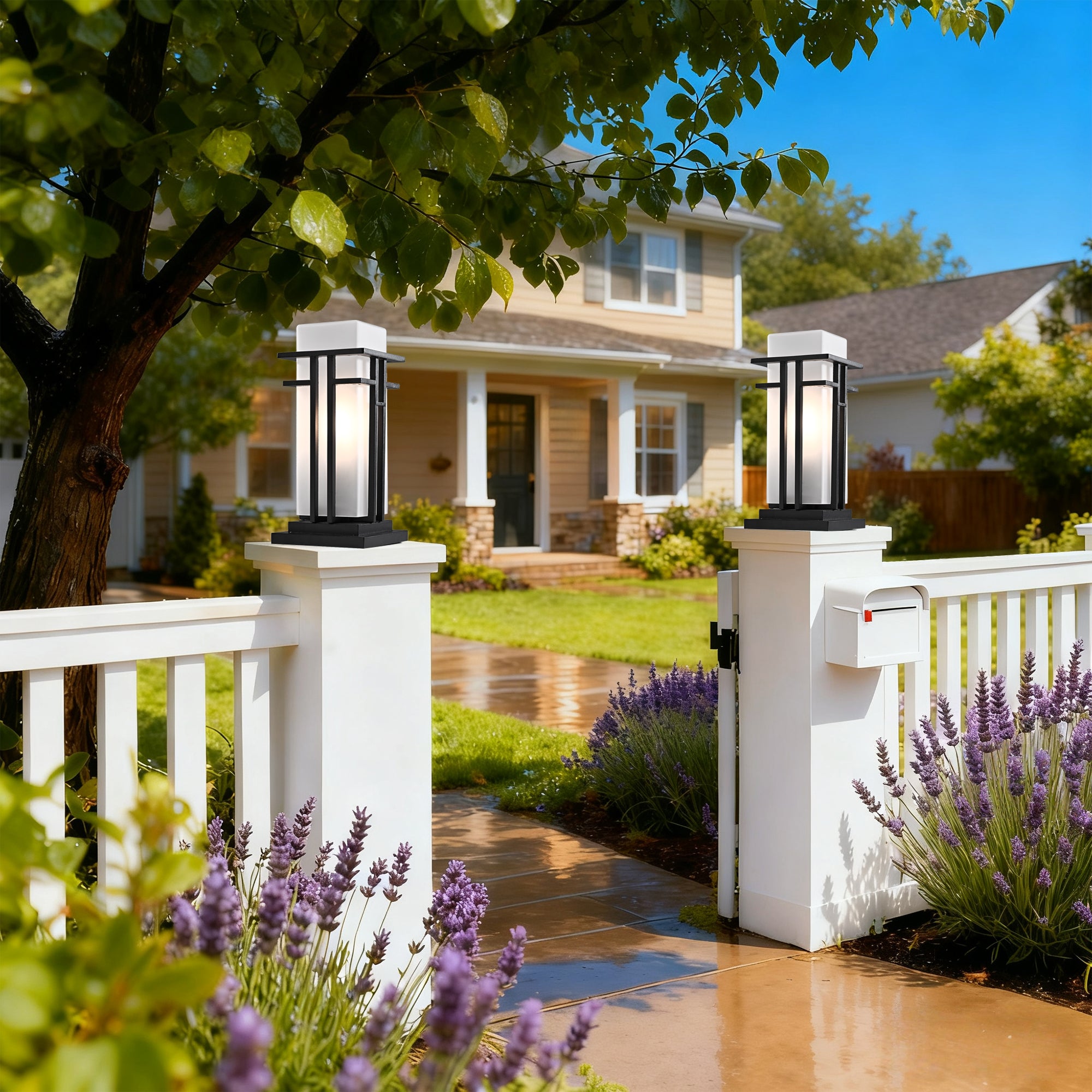 Outdoor Post Light Matte Black Outdoor Pier Mount Light Fixture