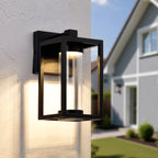 Modern outdoor wall light - matte black aluminum, LED Integrated 3000K,  1-Pack