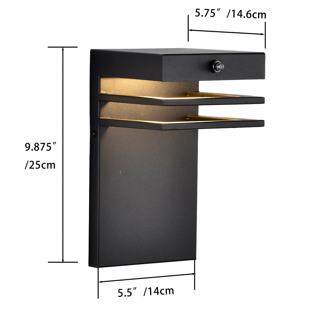 Modern outdoor wall light fixture dusk to dawn sensor 2 pack