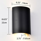 Modern Outdoor LED Wall Sconce, 5W Up & Down Light, Black Waterproof Exterior Wall Light, 3000K Warm White, Integrated LED