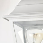 2 Pack White Outdoor Post Light with Clear Glass Shade, Traditional Pier Mount Lantern