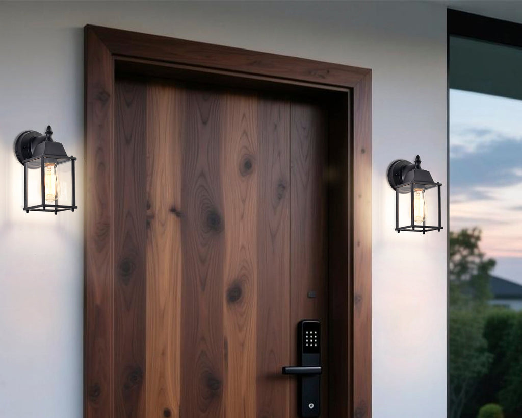 COTTAGE LIFE Porch Lights Outdoor Wall Lantern 1 Pack Exterior Light Fixtures Wall Mount Black Waterproof Outdoor Porch Light Outdoor Lights for House