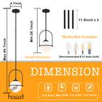 Modern Globe Pendant Light with Glass Shade, Height Adjustable E12 Hanging Light for Kitchen Island & Dining Room