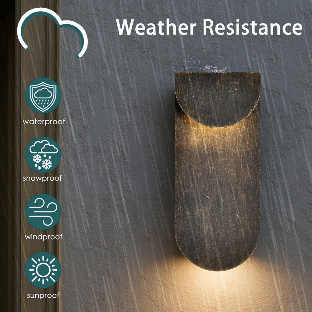 Modern Outdoor Wall Light 1 Pack, Dual LED Downward Wall Sconce for garage