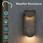 Modern Outdoor Wall Light 1 Pack, Dual LED Downward Wall Sconce for garage