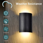 Modern Outdoor LED Wall Sconce, 5W Up & Down Light, Black Waterproof Exterior Wall Light, 3000K Warm White, Integrated LED