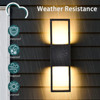 Outdoor Wall Sconce, Modern Up and Down LED Wall Light for Front Door, Garage