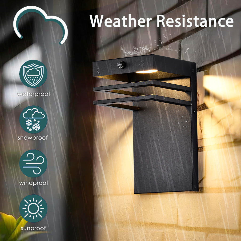 Modern outdoor wall light fixture dusk to dawn sensor 2 pack