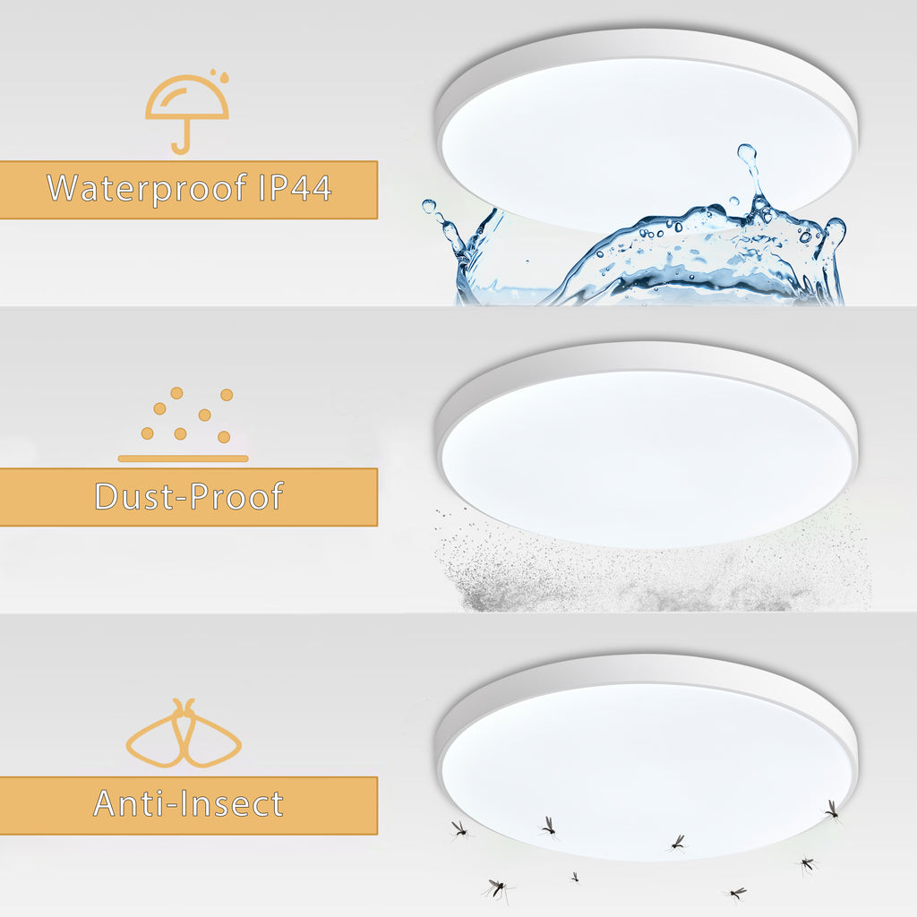 LED Flush Mount Ceiling Light, Ultra-Thin 12 Inch, 2700LM 6000K