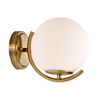 Mid Century Modern Gold Wall Sconces Gold Wall Lights For Bathroom With 180mm Large Glass Lampshade