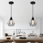 Black Pendant Light Industrial for Kitchen Island 2 Pack