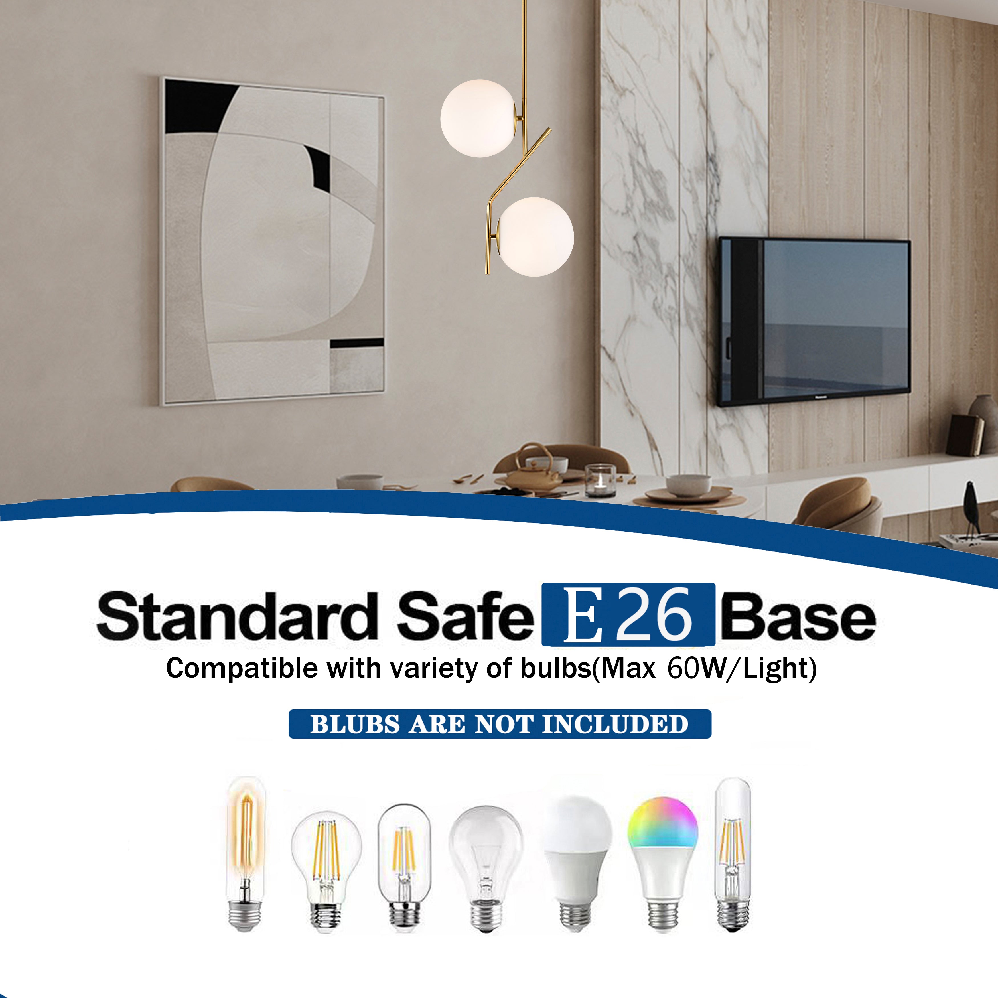 Pendant Lights for Kitchen Island Glass Globe Pendant Lighting with 18cm lampshade Mid Century Modern Pendant Light Gold