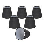 Chandelier Shades set of 6 Clip-On Small Line Empire Lampshades for E12 Candelabra Bulbs