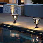 Solar Outdoor Post Lights 2700K Dusk to Dawn Solar Lamp Post Light
