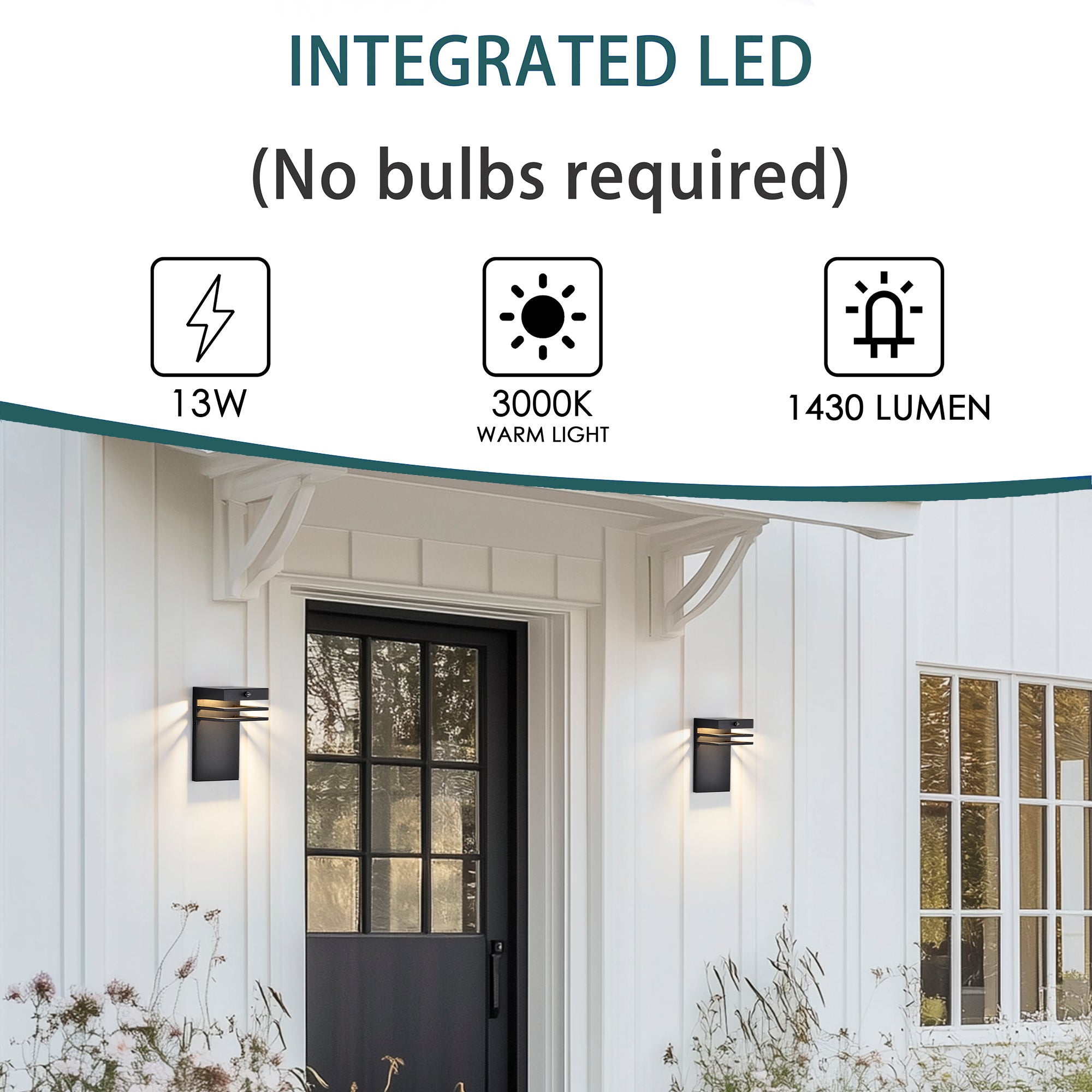 Modern outdoor wall light fixture dusk to dawn sensor 2 pack