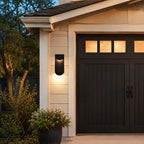 2-Pack 11.75" Integrated LED Outdoor Wall Lights, Matte Black