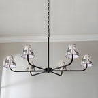 Chandelier Shades Set of 6, Clip-On Small Empire Lamp Shades for E12 Candelabra Bulbs, Forest Deer Printed Fabric