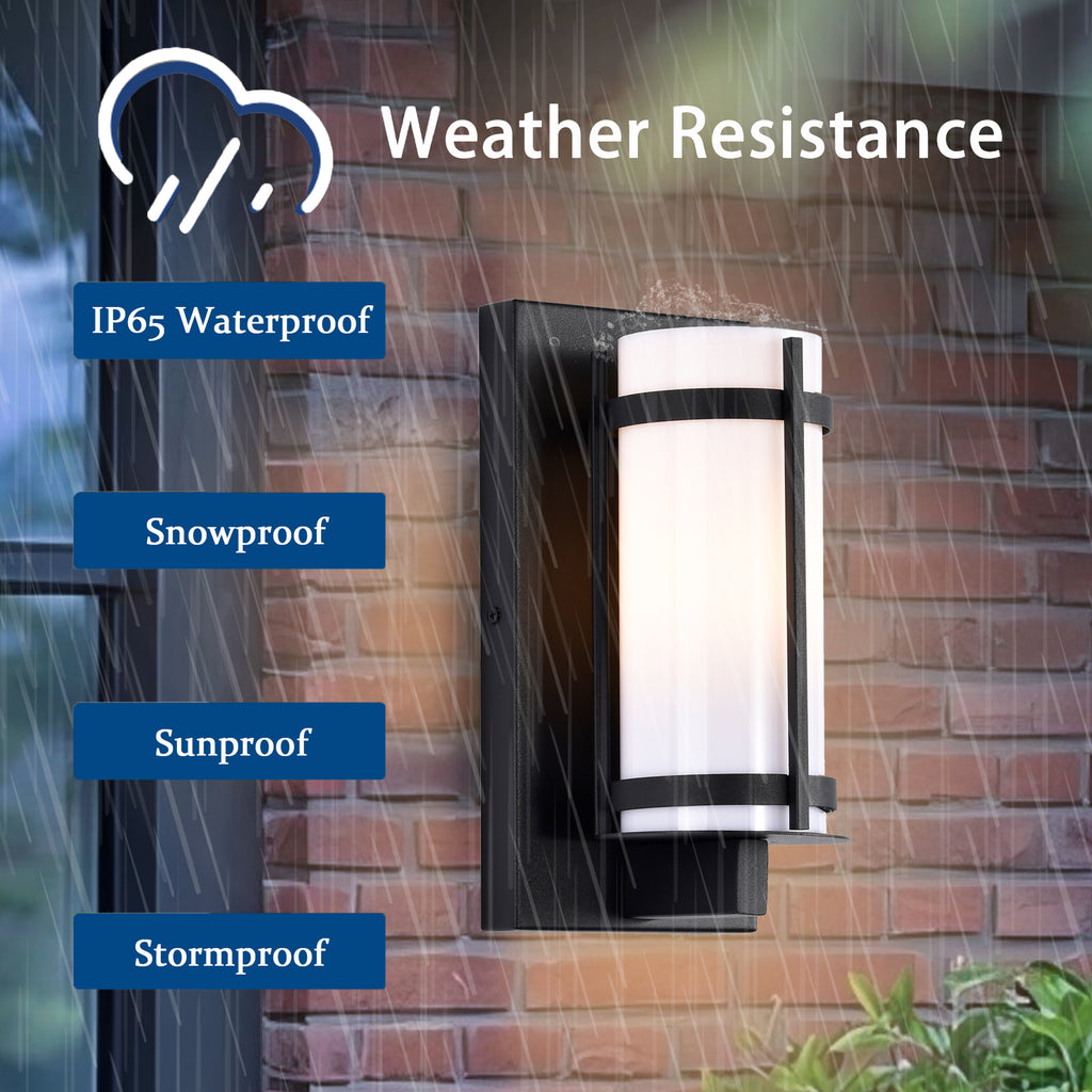 Outdoor Wall Lights for House Matte Black Cylinder Exterior Lighting Fixtures