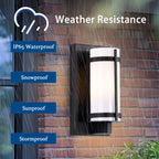 Outdoor Wall Lights for House Matte Black Cylinder Exterior Lighting Fixtures