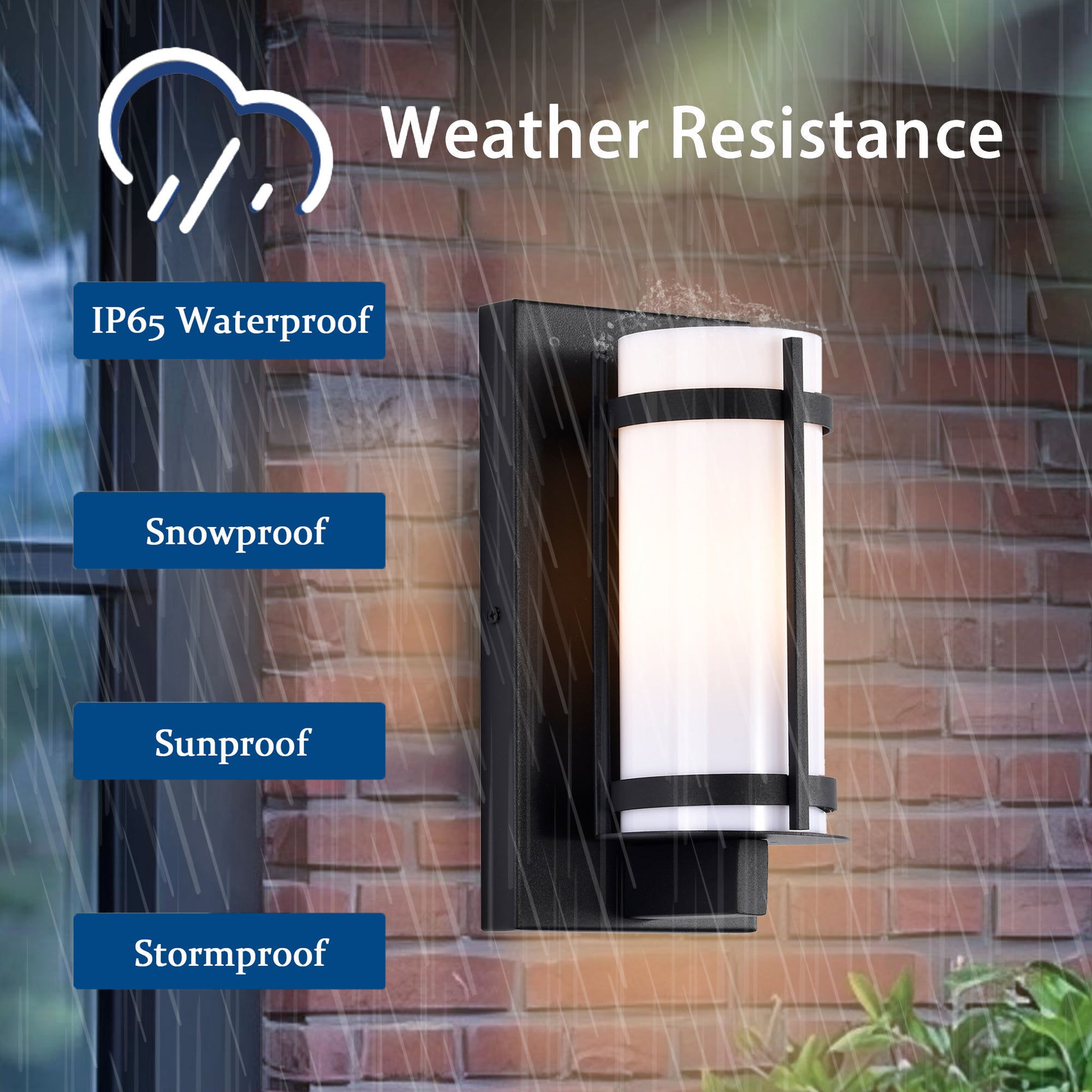 Outdoor Wall Lights for House Matte Black Cylinder Exterior Lighting Fixtures