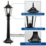 Black Outdoor Post Light for Garden Lawn Pathway 34 inches High