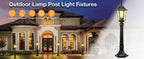 Black Outdoor Post Light for Garden Lawn Pathway 34 inches High