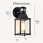 Black Motion Sensor Outdoor Wall Light for Porch, Garage & Entryway